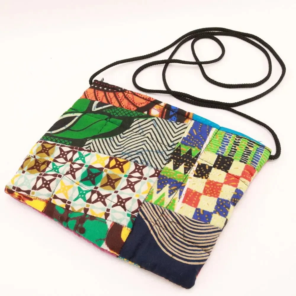 Bohemian Crossbody Handbag Women S Multicolor Patch Fabric Purse Lined Bag